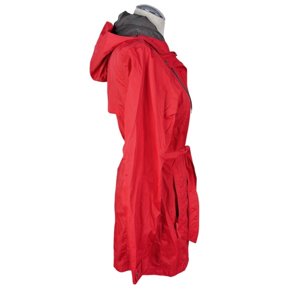 Columbia Pardon My Trench Rain Jacket sz S * Rain Shell Lightweight Belted Hood - Picture 5 of 9